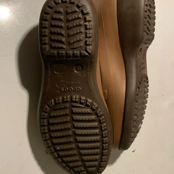 Crocs Womens US Size 6 Alice Brown Round Toe Slip On Flat Mary Jane Shoes - Picture 4 of 8